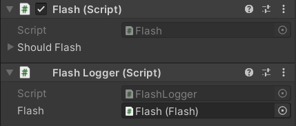 Flash script component placed on top of FlashLogger