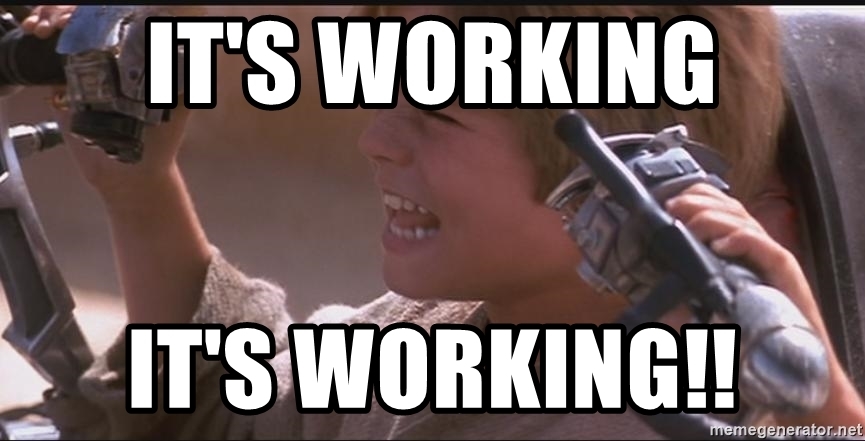 Anakin working