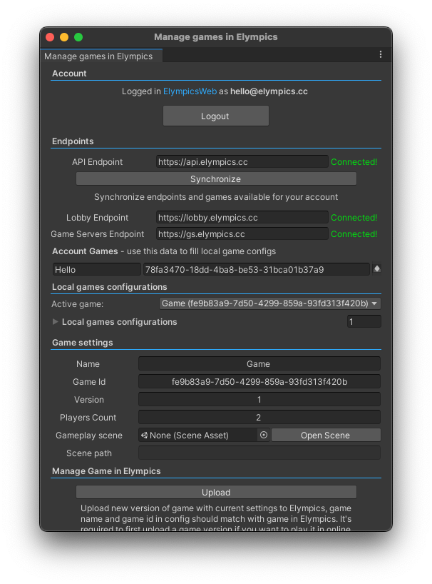 Unity config new