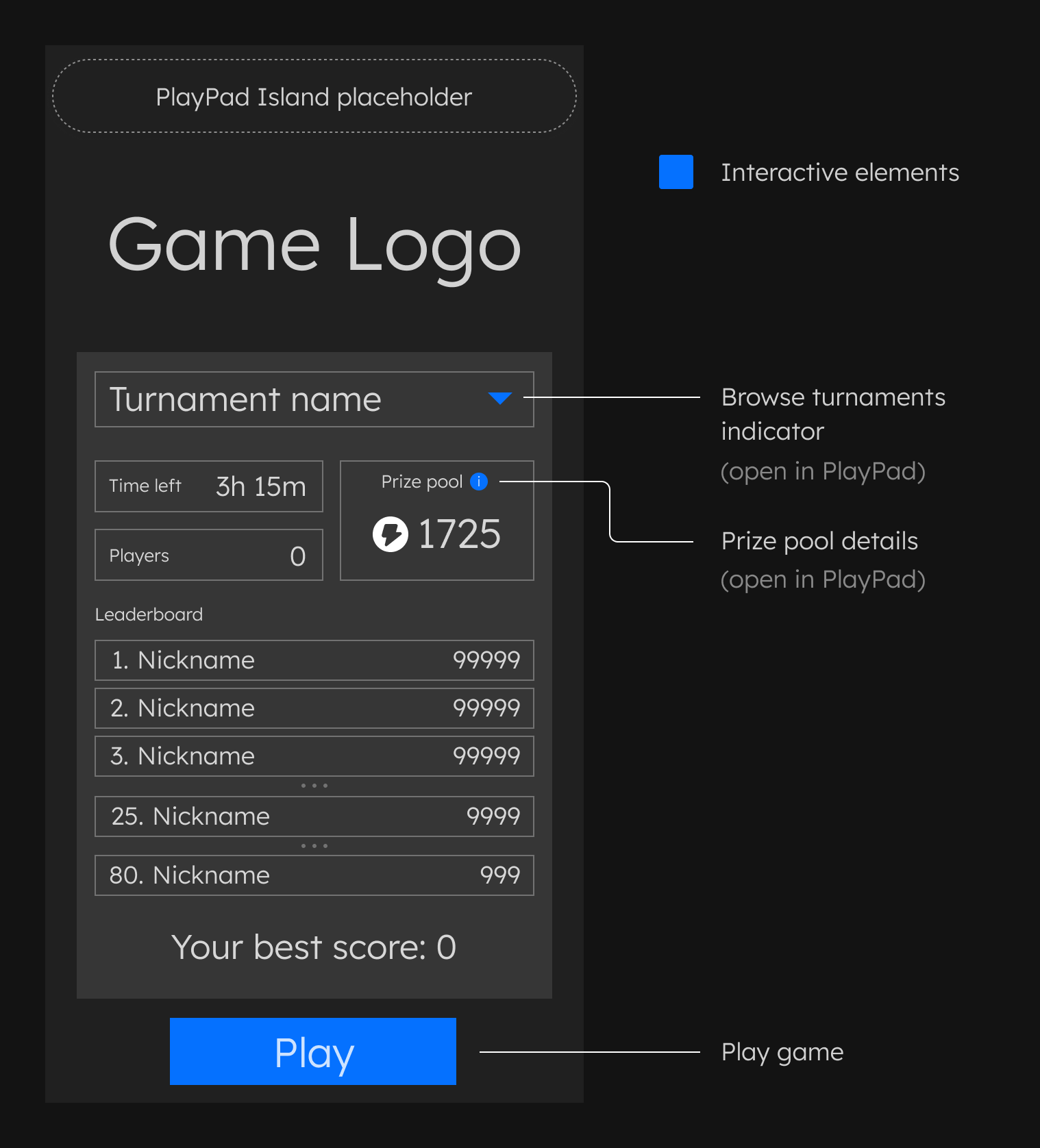 PlayPad lobby scene mockup