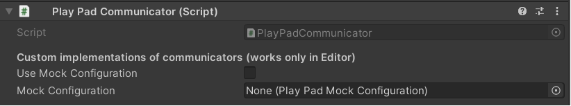 PlayPadCommunicator mock configuration